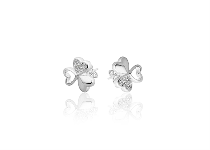 Rhodium Plated | CZ Studded Earrings